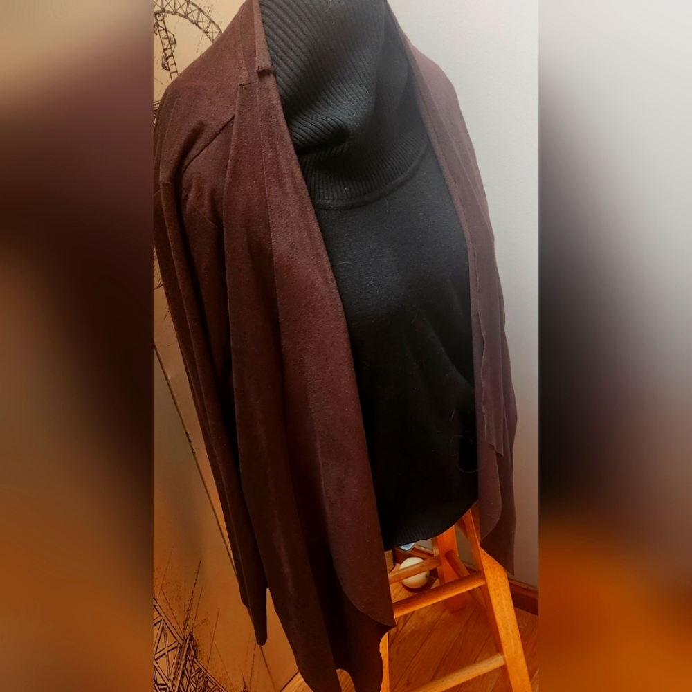 Faux Suede Open Front Jacket - Size L